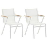 Gartensessel Stapelbar Mexico Aluminium - Weiß, KONVENTIONELL, Holz/Metall (57/87/61cm) - Gardenson