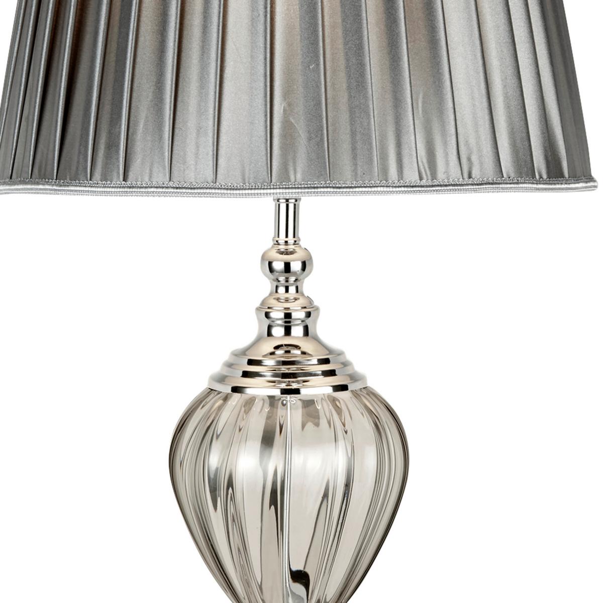 Tischleuchte Eu3721cl Greyson - Chromfarben, Design, Glas/Textil (38/68cm)