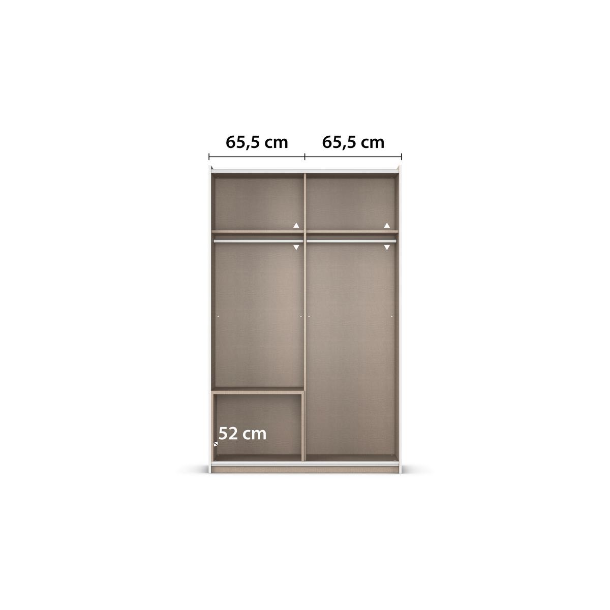 Schwebetürenschrank Stoke Grau Weiß B: 131 cm - Weiß/Grau, MODERN, Holzwerkstoff (131/210/59cm) - Rauch Möbel