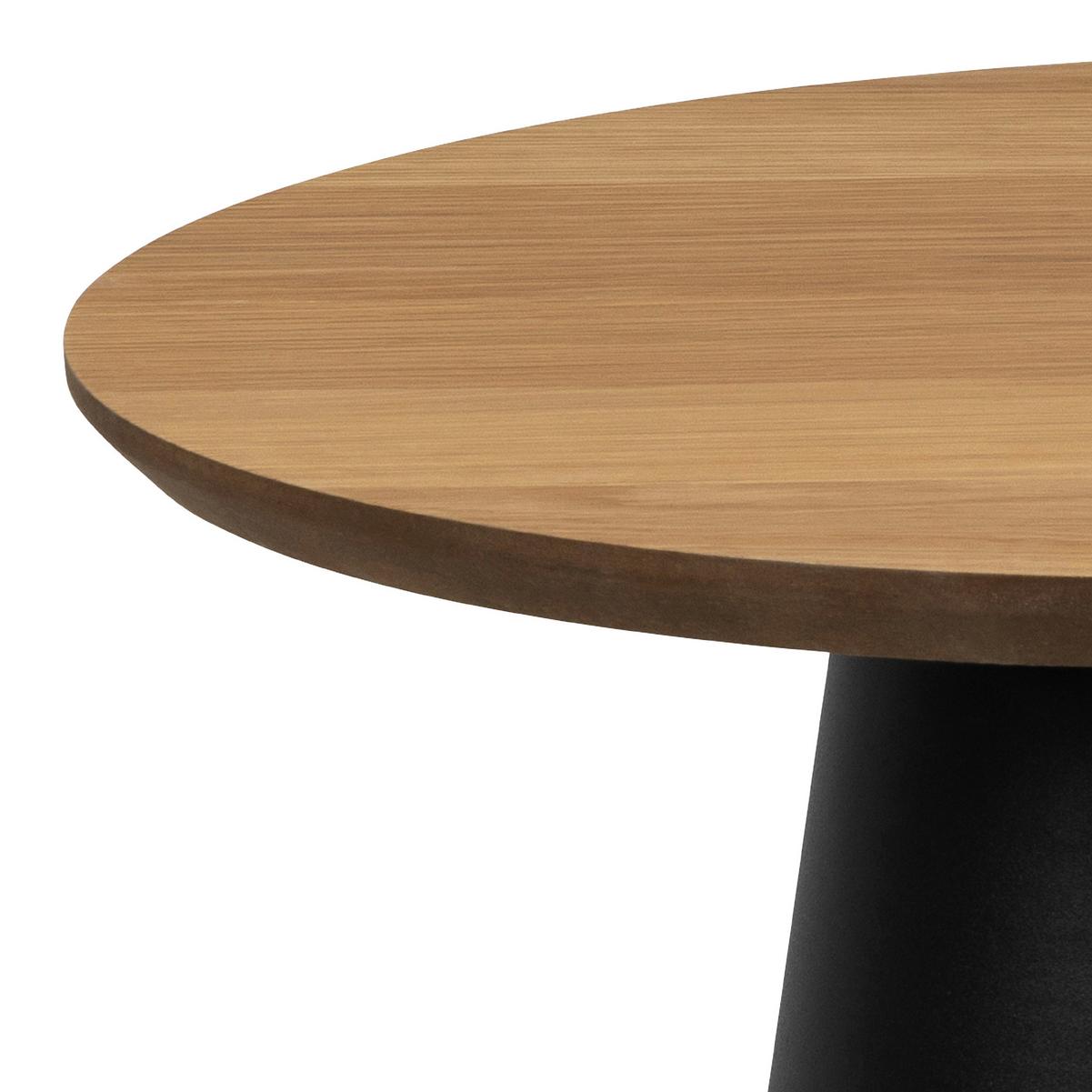 Príručný stolík SOLI 45 - černá/přírodní barvy, Design, kov/dřevo (45/48cm) - MID.YOU