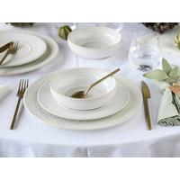 Tafelservice Unico Toscania Steinzeug, Creme 12-teilig - Creme/Weiß, Basics, Keramik - Creatable