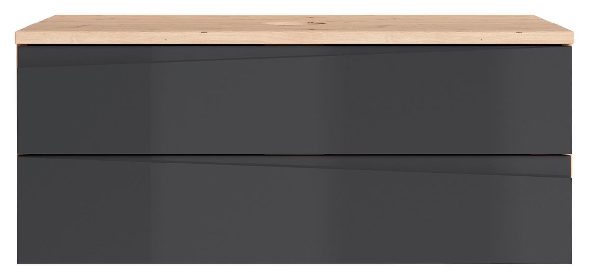 Waschbeckenunterschrank Shape Eiche Artisan/Anthrazit B:80cm - Anthrazit/Eiche Artisan, LIFESTYLE, Holzwerkstoff (80/33/47cm) - MID.YOU