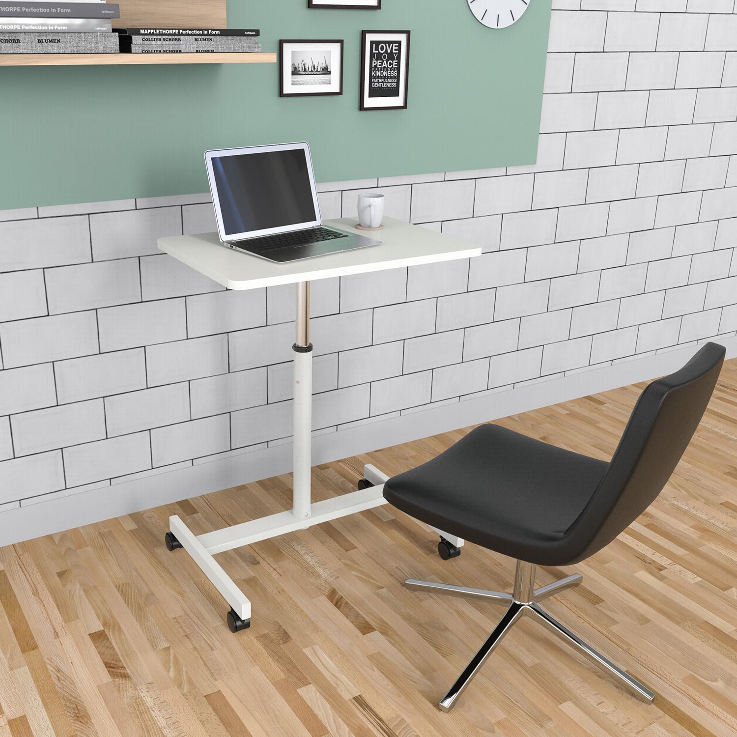 Stehschreibtisch Stand Vm-Su höhenverstellbar Weiß - Weiß, Basics, Holzwerkstoff/Kunststoff (70/80-114/48cm) - MID.YOU