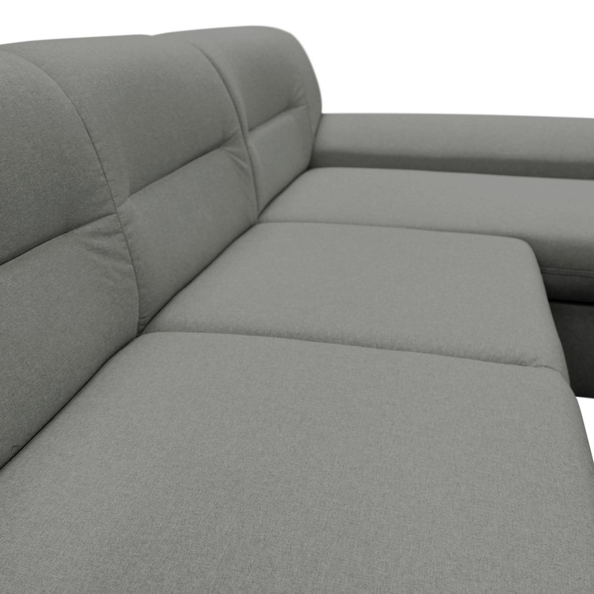 Veratti New Hellgrau Inkl. Schlaffunktion Ottomane Rechts - Silberfarben/Hellgrau, Design, Textil (281/167cm) - MID.YOU