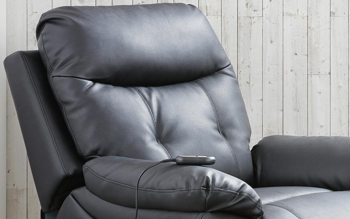 Fernsehsessel Elektrisch Mario Lederlook Schwarz - Schwarz, KONVENTIONELL, Kunststoff/Textil (89/107-79/94-165cm) - James Wood