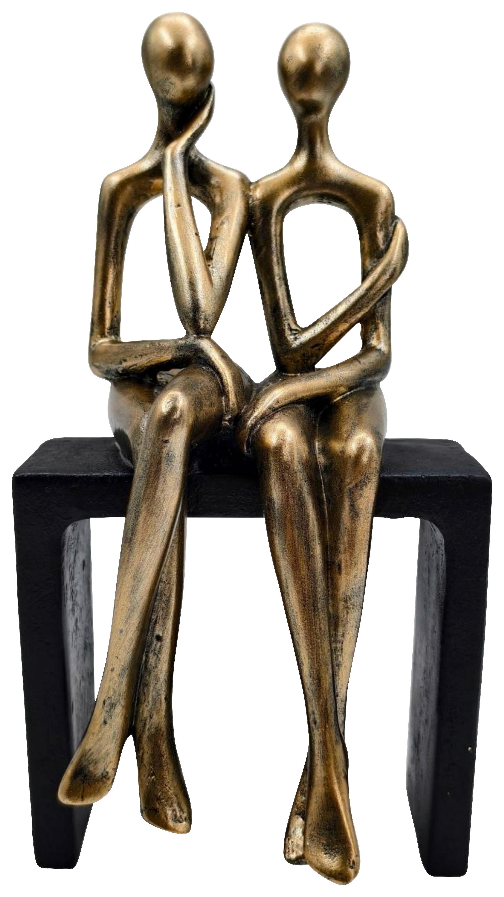 Soška VEREO - černá/barvy zlata, Moderní, přírodní materiály (12,5/24,5/9,5cm) - Mömax