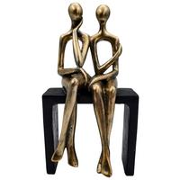 Soška VEREO - černá/barvy zlata, Moderní, přírodní materiály (12,5/24,5/9,5cm) - Mömax