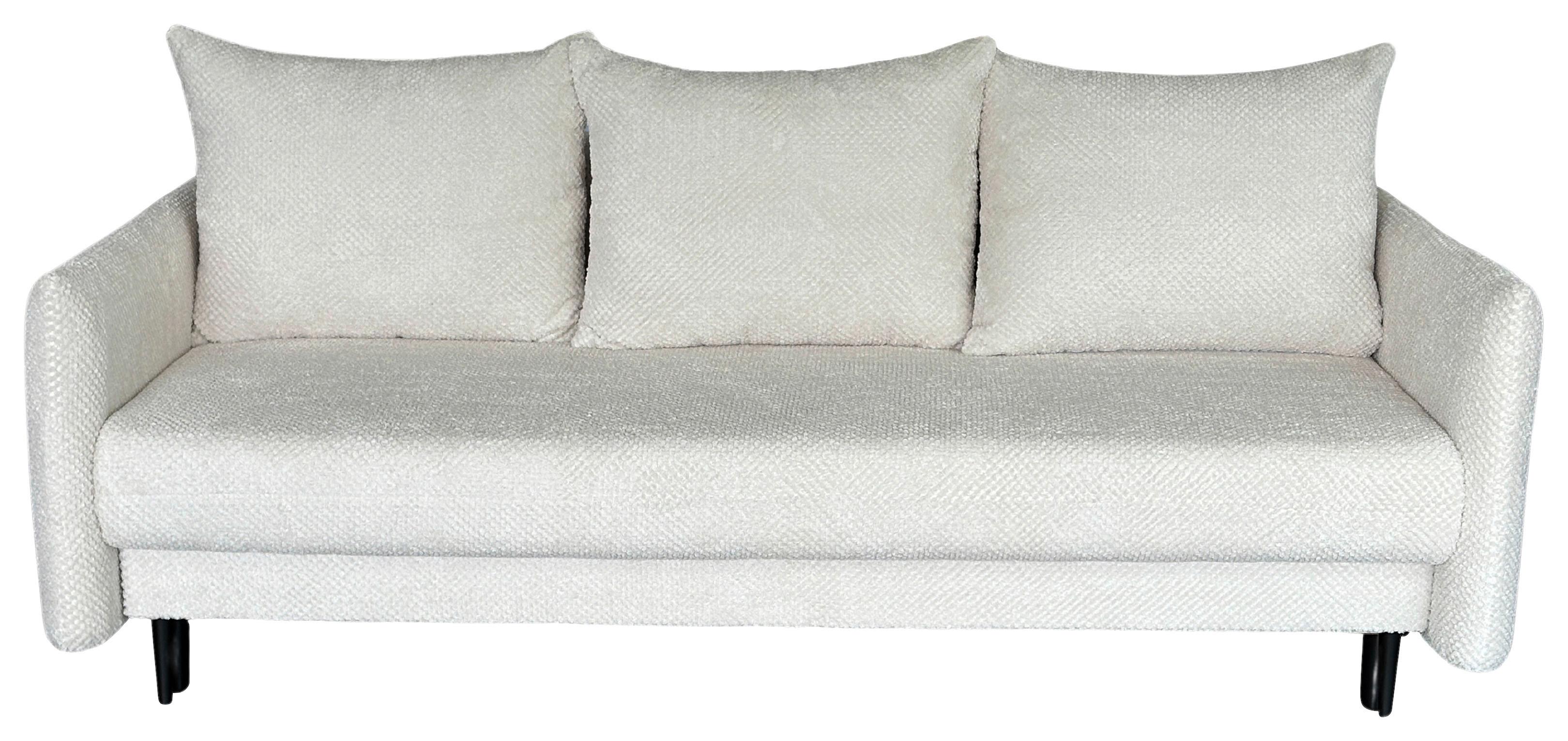 3-sitzer-sofa Mit Schlaffunktion Rose B: 218 Cm - Creme/Schwarz, Design, Textil (218/96/102cm) - MID.YOU