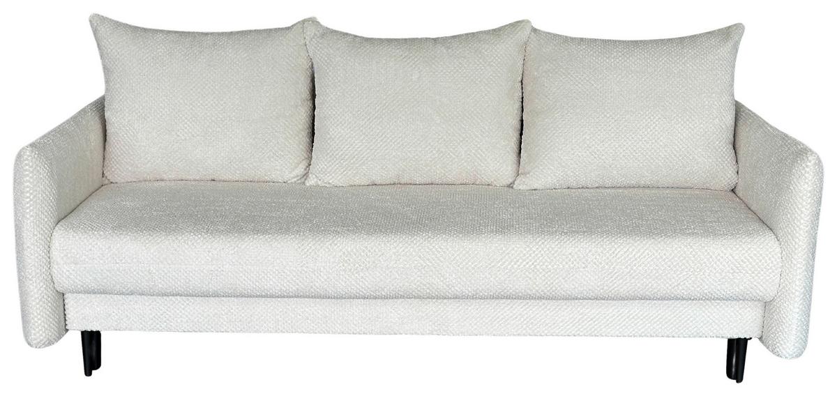 3-sitzer-sofa Mit Schlaffunktion Rose B: 218 Cm - Creme/Schwarz, Design, Textil (218/96/102cm) - MID.YOU