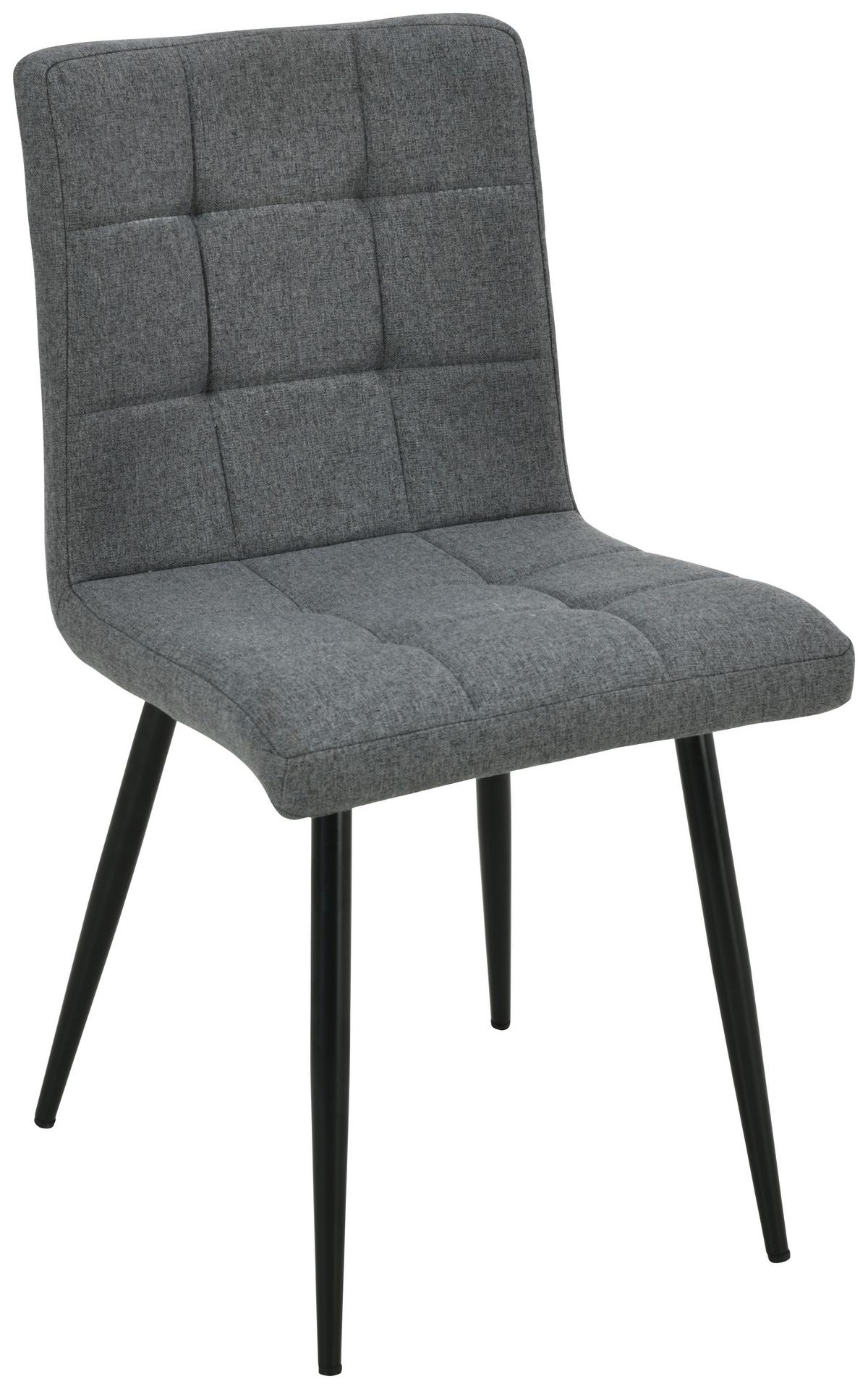 Polsterstuhl Matteo Dunkelgrau Leinenoptik - Schwarz/Grau, MODERN, Holz/Textil (43/83/55cm) - Ondega