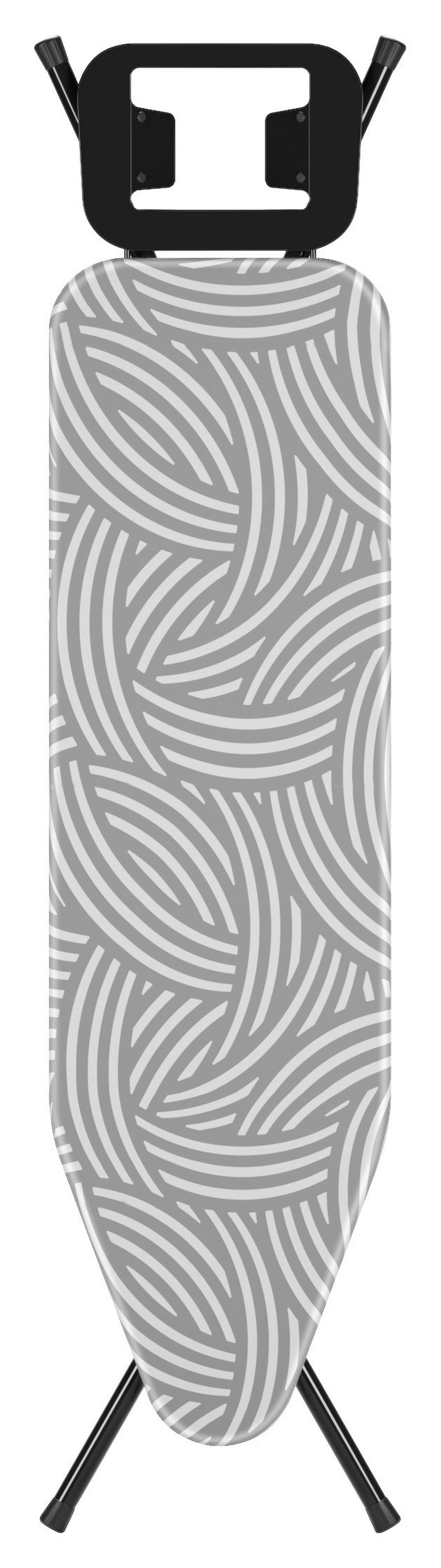 Bügelbrett Elfi 127 x 89cm mit Bügeleisenablage - Schwarz/Grau, KONVENTIONELL, Textil (127/30.5/89cm) - Homezone