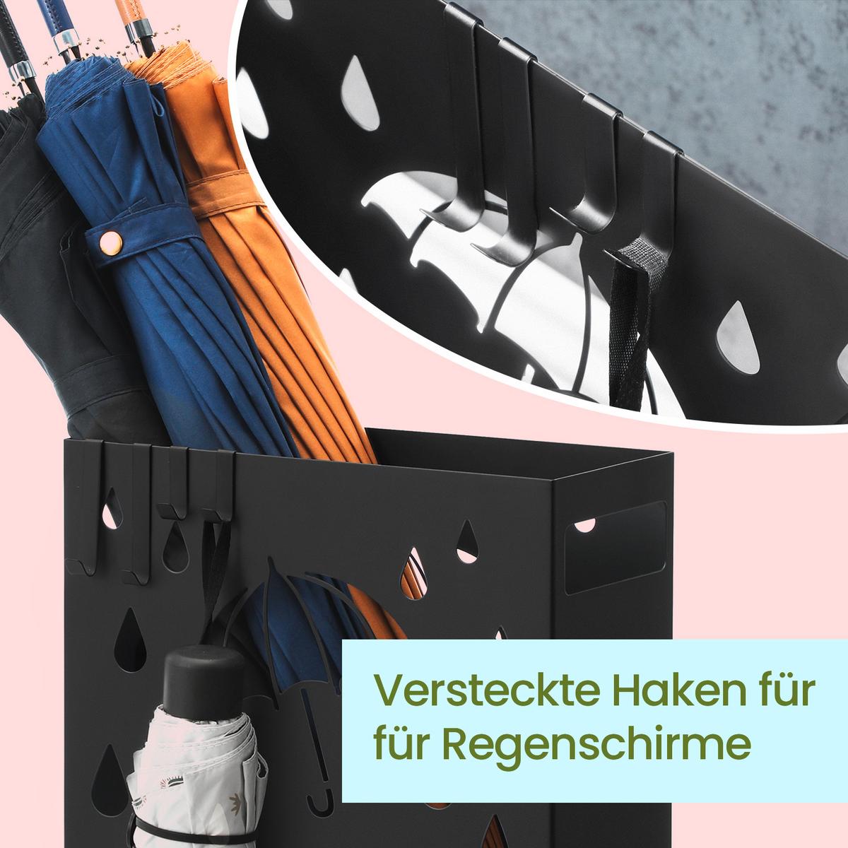 Schirmständer Schwarz B: 28,5 Cm - Schwarz, Basics, Metall (28,5/41/12,2cm)