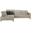 Rohová sedačka PANAMA, levá, šedá - šedá/černá, Konvenční, kov/textil (216/304cm) - Premium Living