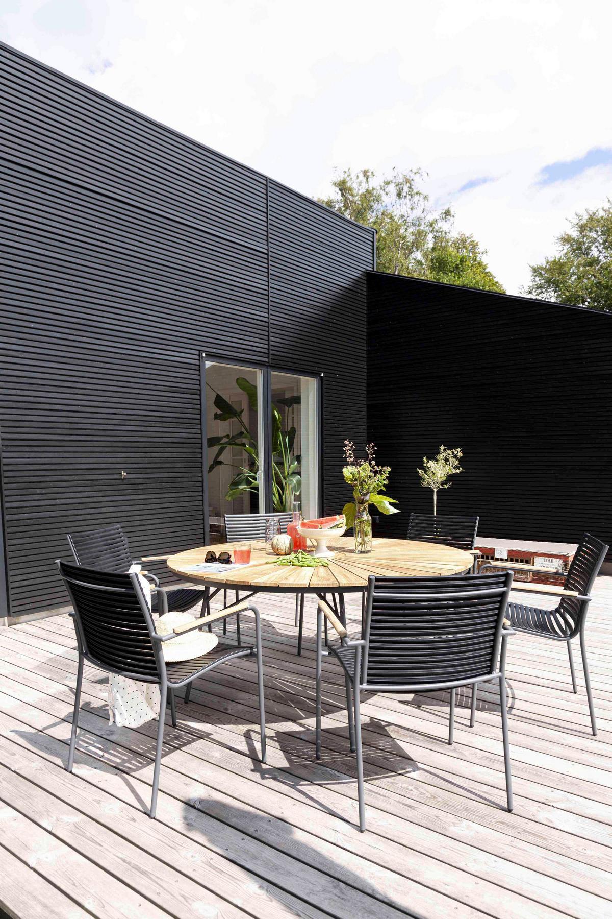 Gartensessel stapelbar Mood Classic Kunststoff - Anthrazit/Schwarz, KONVENTIONELL, Holz/Kunststoff (60/84/56cm) - Gardenson