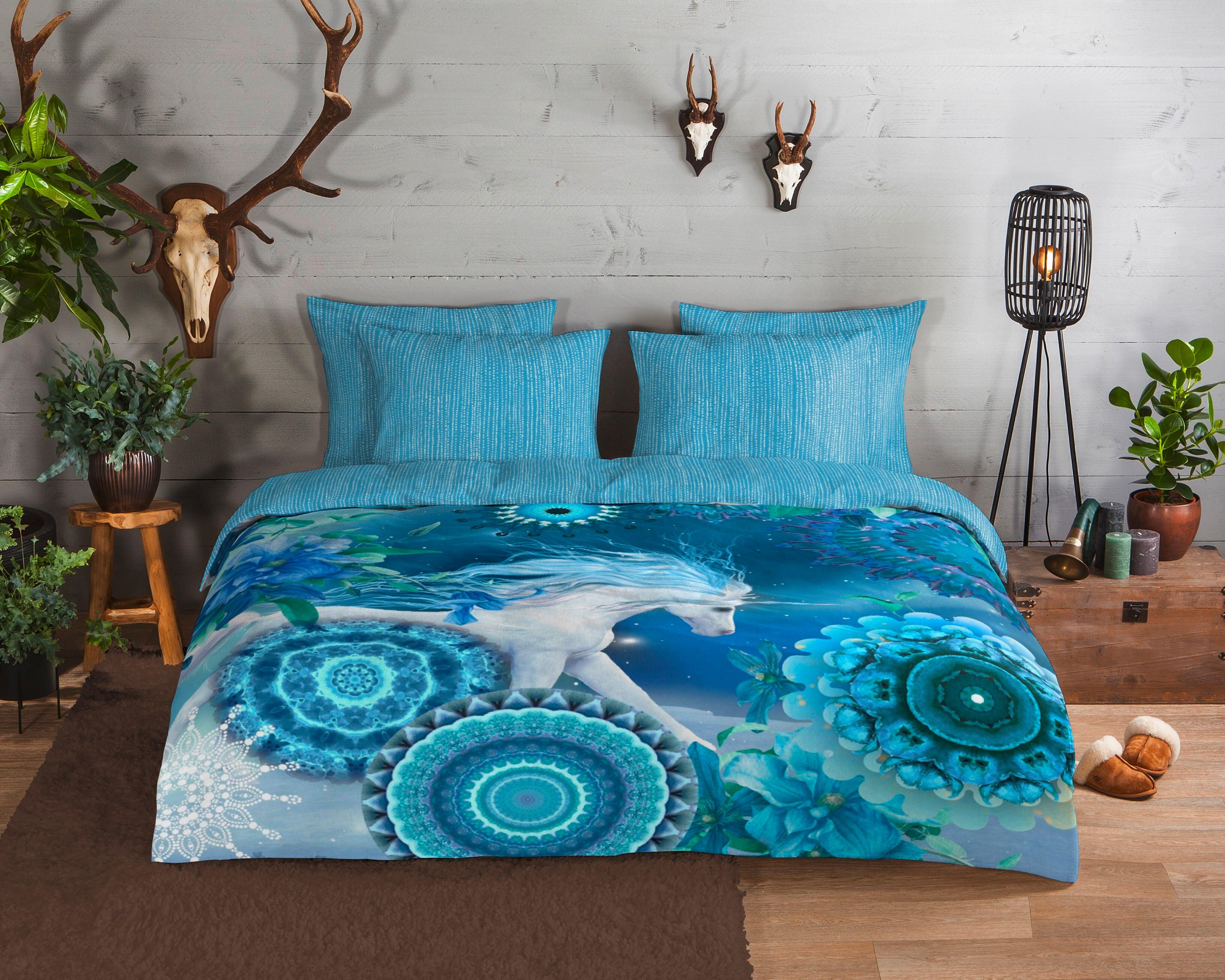 Bettwäsche Lumi Blau Dunkelblau 140x200 Cm - Blau/Dunkelblau, LIFESTYLE, Textil (140/200cm)