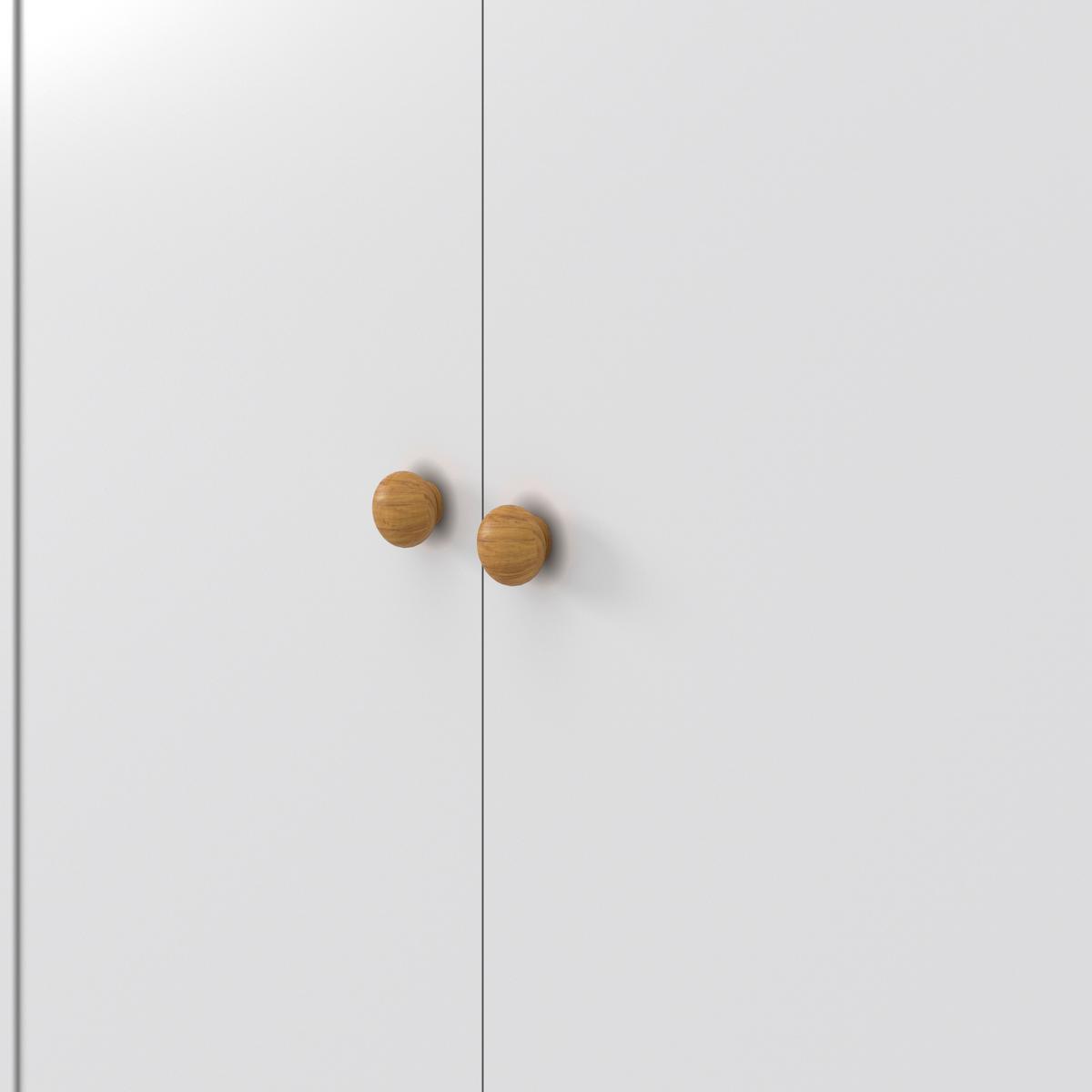 Šatná skriňa LUDO biela - biela/prírodná farba, Modern, kov/drevo (60/180/40cm) - Bessagi Home