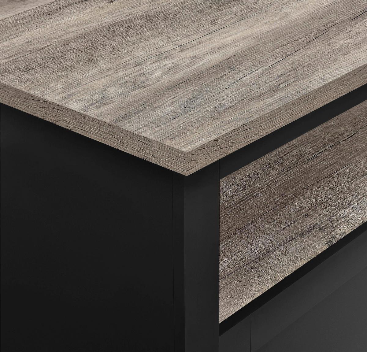 Couchtisch Carver mit Ablagefach Schwarz - Schwarz, Design, Holzwerkstoff/Metall (90/90/44cm) - MID.YOU