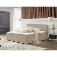 Boxbett Mit Topper 160x200 Cm Anton Beige - Beige, KONVENTIONELL, Holz/Textil (160/200cm) - P & B