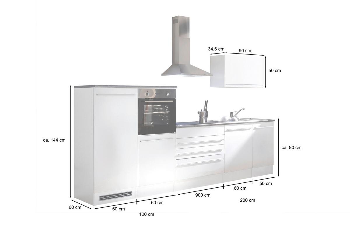 Küchenzeile Jazz4 Mit Geräten B: 320cm Anthrazit/eiche Dekor - Anthrazit/Eiche Artisan, Basics, Holzwerkstoff (320cm) - MID.YOU