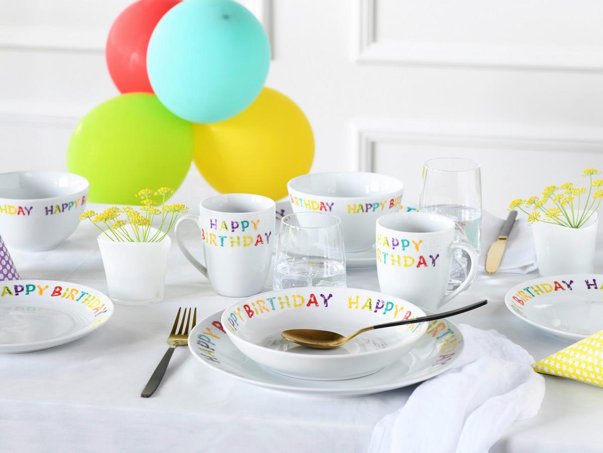 Kombiservice Happy Birthday Multicolor - Multicolor, Basics, Keramik - Creatable