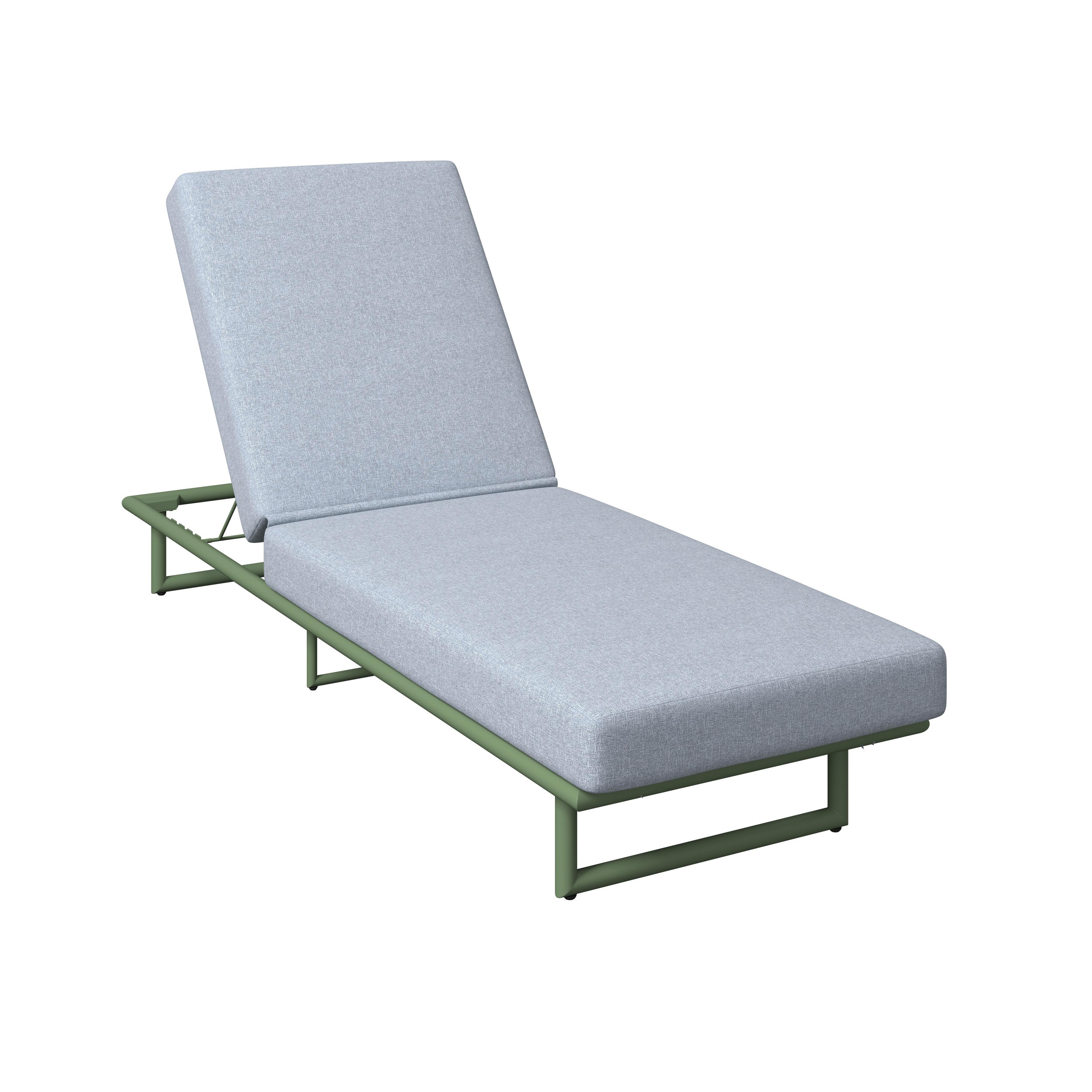 Sonnenliege Daytona - Grün, MODERN, Holz/Textil (200/65/36cm) - Beldano