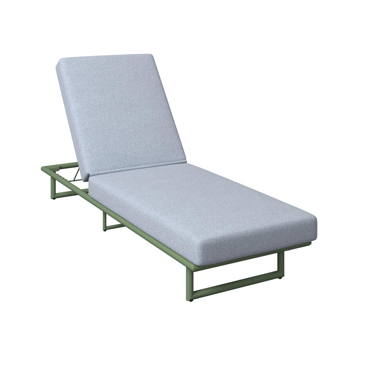 Sonnenliege Daytona - Grün, MODERN, Holz/Textil (200/65/36cm) - Beldano