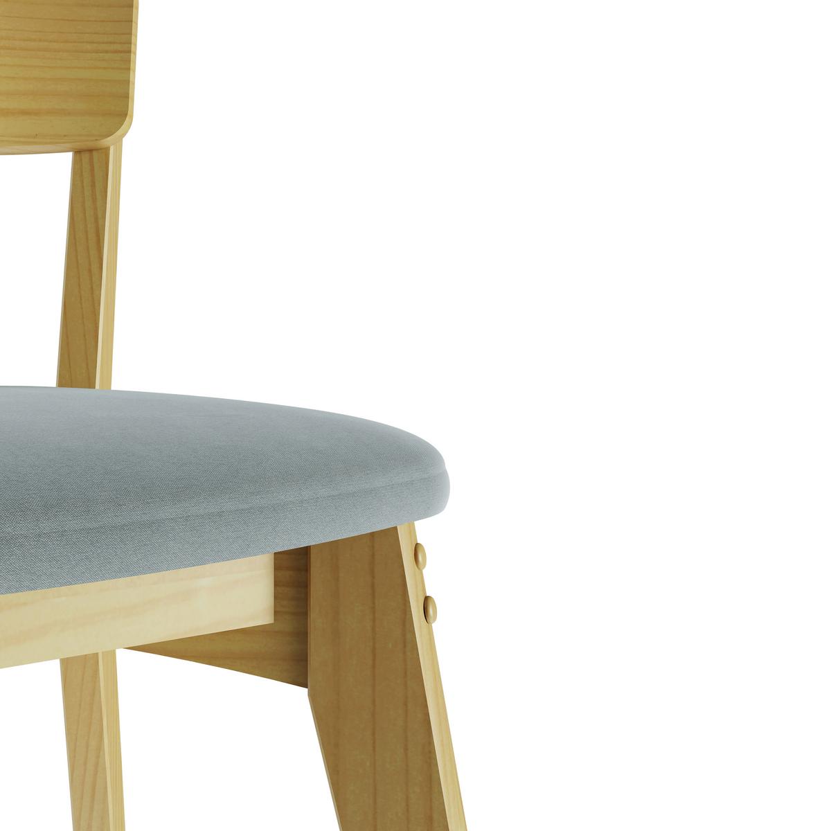 Stuhl-Set Mahoe Naturfarben Echtholz Beine 2er-Set - Naturfarben/Grau, MODERN, Holz/Textil (51,5/80,5/49cm) - MID.YOU