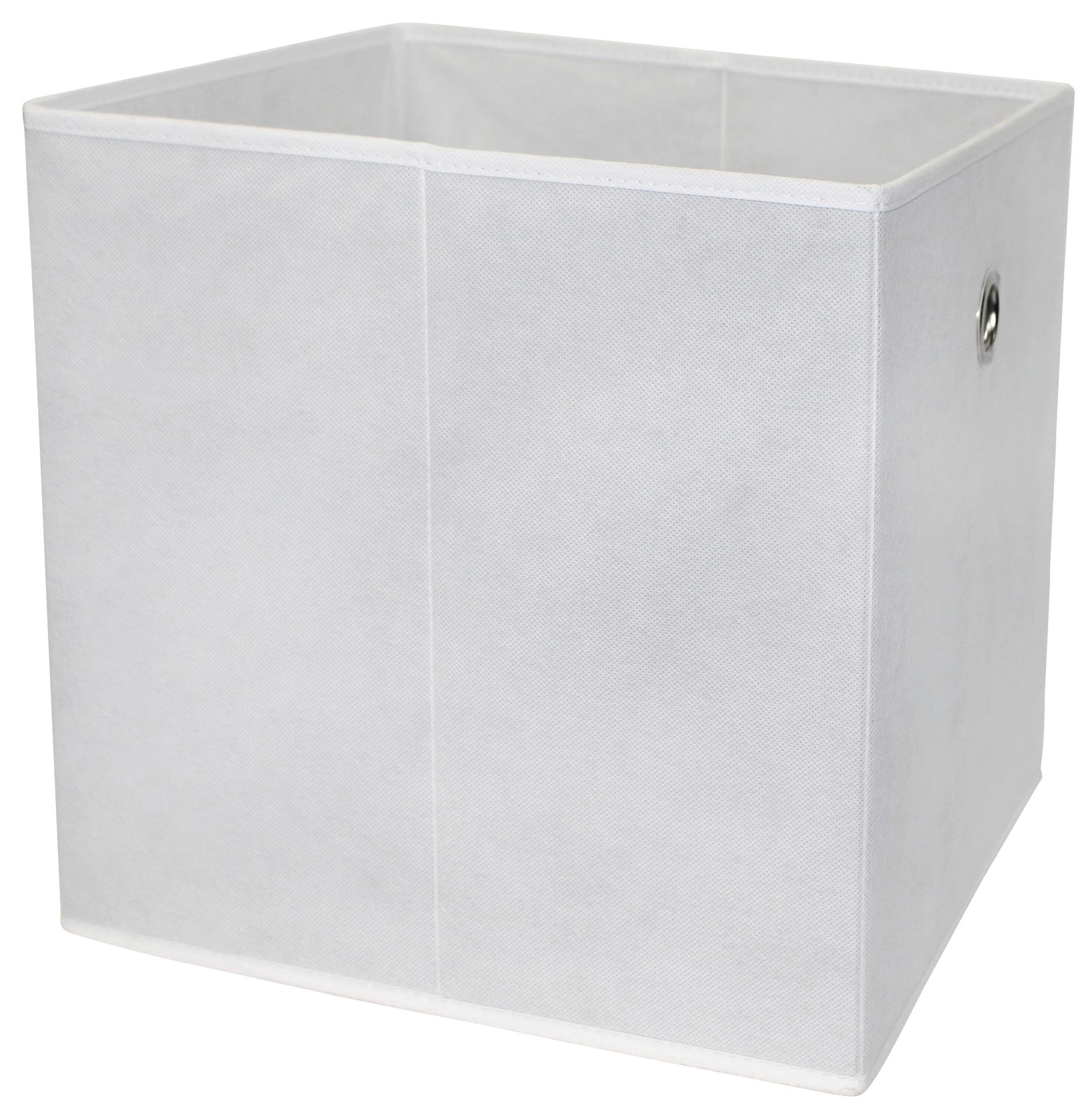 Skladací Box Cubi - biela, Moderný, kompozitné drevo/textil (32/32/32cm)