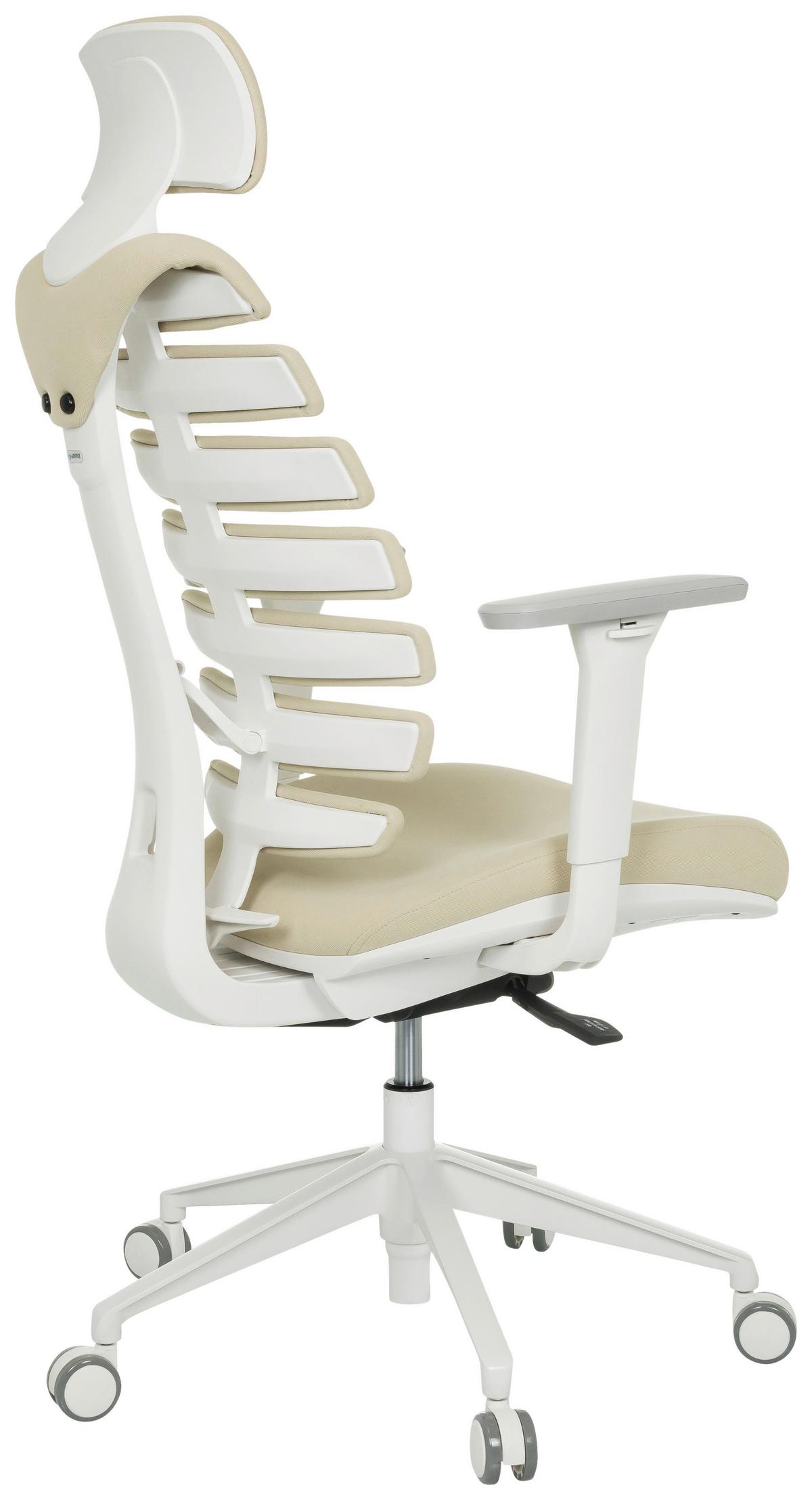 Drehstuhl Ergo Line W Beige B: 67 Cm - Beige/Weiß, MODERN, Kunststoff/Textil (67/116 - 133/65cm) - MID.YOU