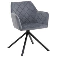 Stuhl Patti Hellgrau, Sitzfl. 360° drehbar - Hellgrau/Schwarz, KONVENTIONELL, Textil/Metall (58/81/54cm)