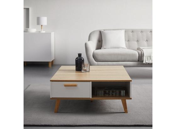 Konferenčný Stolík Claire - farby dubu/biela, Moderný, drevo (79/83/34cm) - Modern Living Konferenčný Stolík Claire - farby dubu/biela, Moderný, drevo (79/83/34cm) - Modern Living
