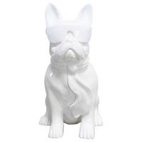 Skulptur Bulldog Weiß, 27x37 Cm - Weiß, Trend, Naturmaterialien/Stein (27/37/19cm) - Kayoom