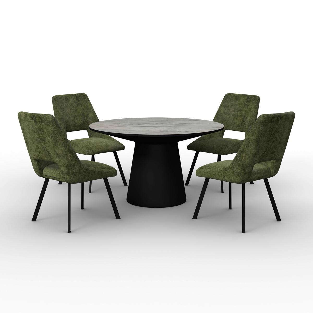 STOLOVÁ SÚPRAVA AMARILLO - čierna/biela, Modern, kov/kompozitné drevo (120/75cm) - Bessagi Home