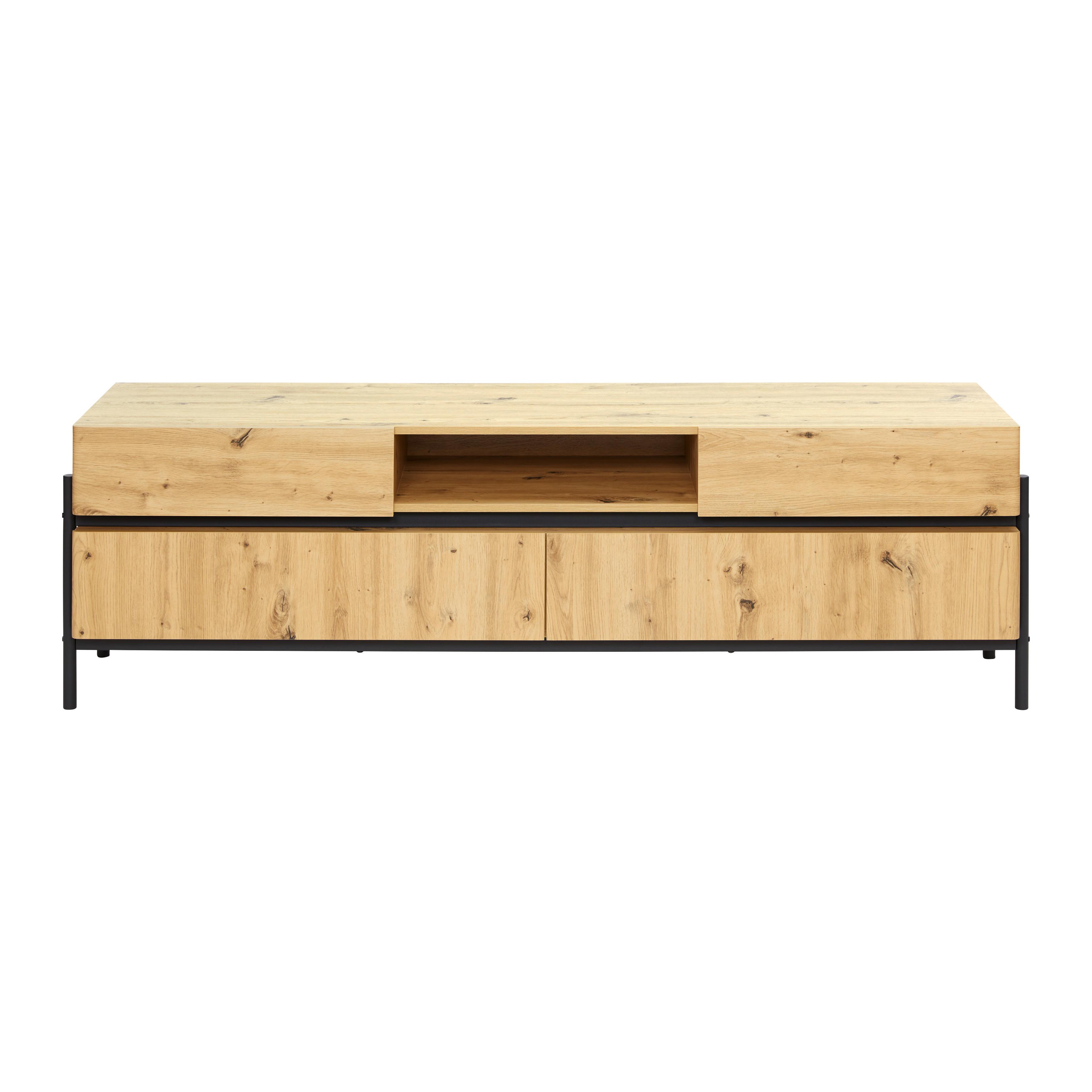 Tv Diel Jasmina Farby Dubu - farby dubu/čierna, Moderný, kov/drevo (175/41,5/54cm) - Bessagi Home