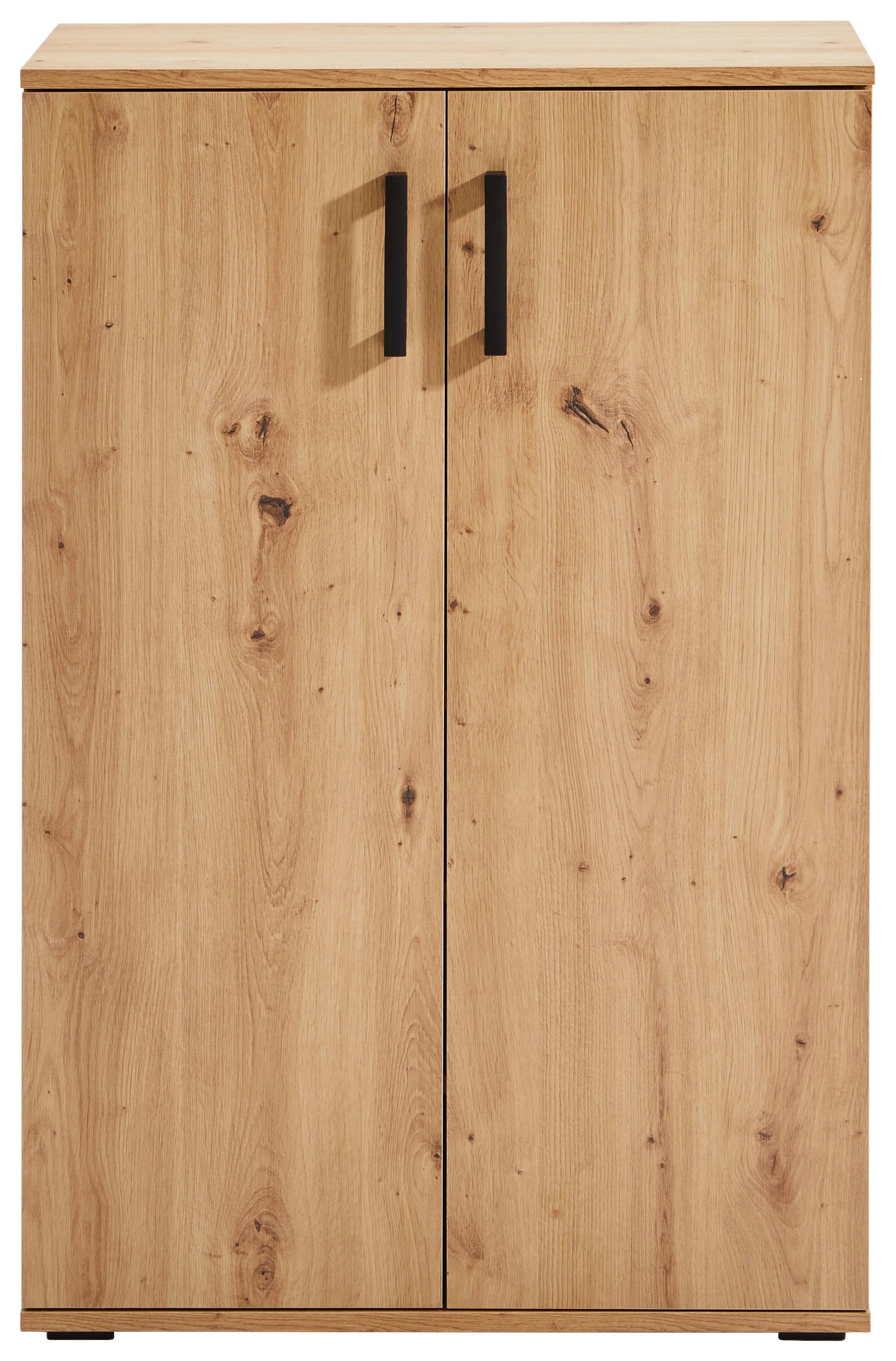 BOTNÍK BOBBY II - barvy dubu/černá, Moderní, kompozitní dřevo/plast (70/106/34cm) - Mömax