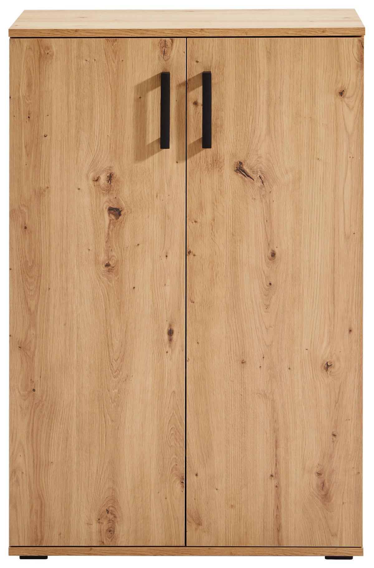 SKRINKA NA TOPÁNKY BOBBY II - čierna/farba duba, Modern, kompozitné drevo/plast (70/106/34cm) - Mömax