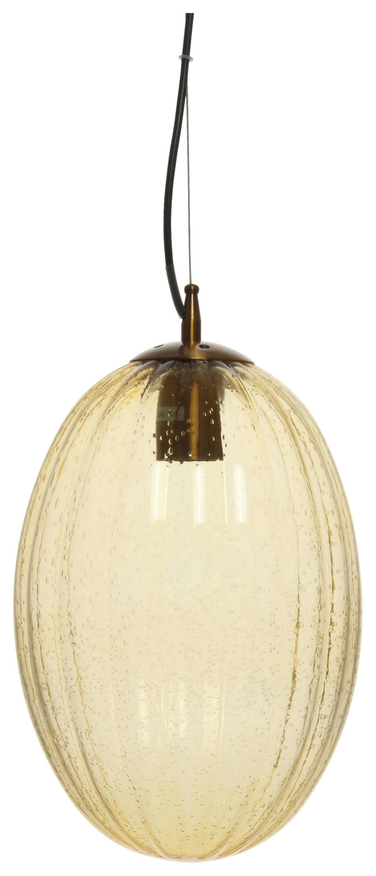 Hängeleuchte Virgina 125 Bernsteinfarben B: 23 Cm - Bernsteinfarben, Basics, Glas/Metall (23/23/36cm) - Kayoom