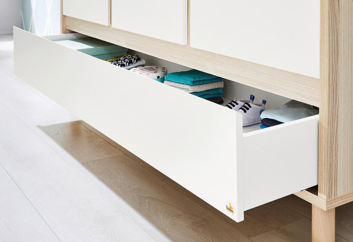 Babyzimmer 100065bg Flow - Eschefarben/Weiß, Design, Holzwerkstoff - Pinolino