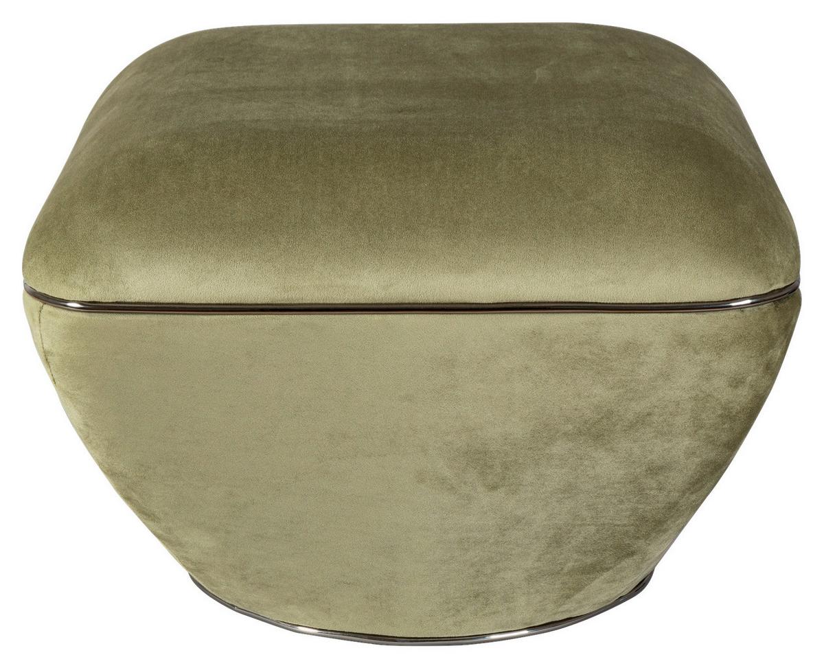 Hocker Contessa Graphitfarben/Grün D: 60 cm - Graphitfarben/Grün, Design, Textil (60/42,5cm) - Kayoom