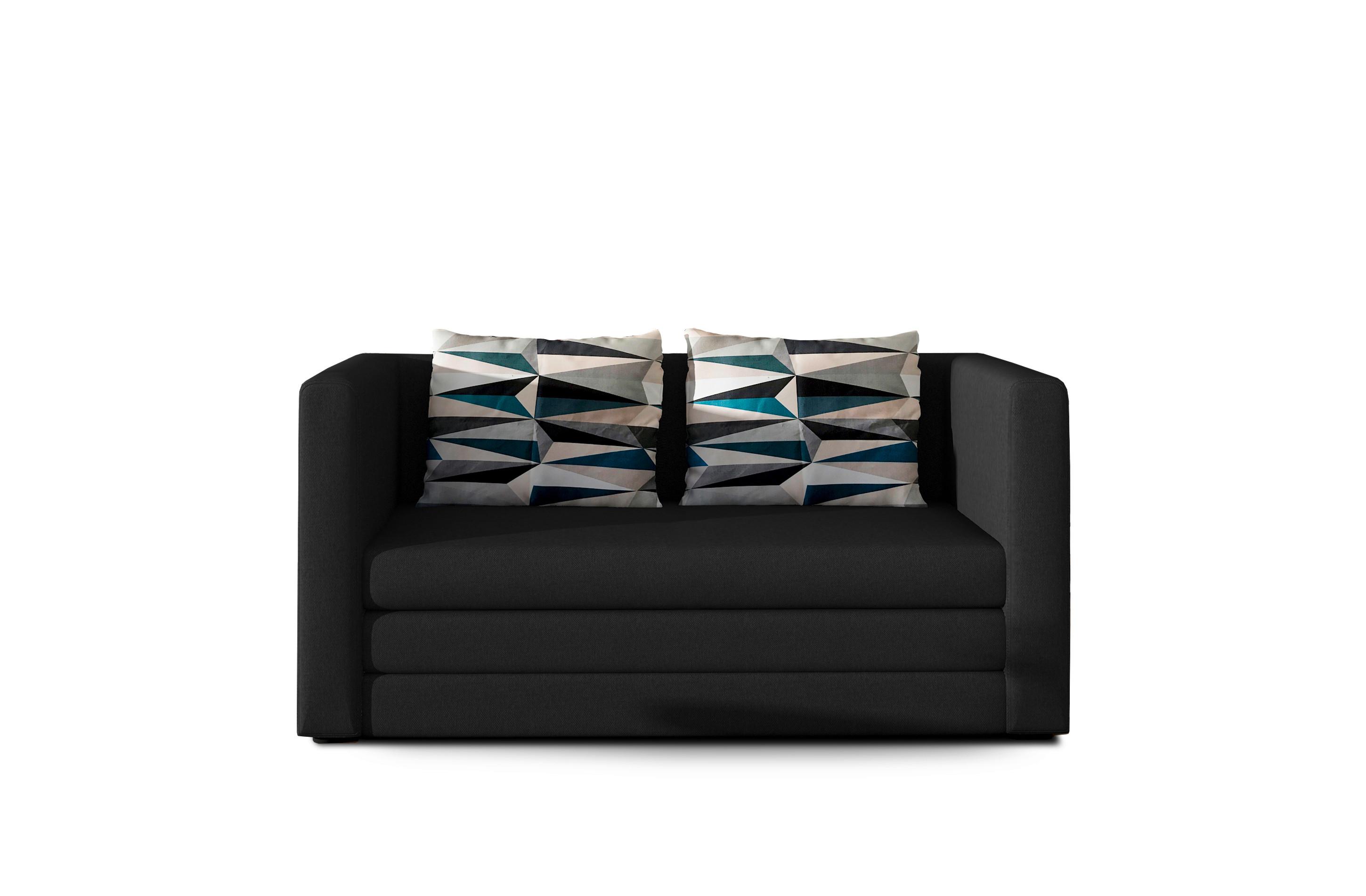 Schlafsofa Neva Anthrazit, B: 132 cm - Anthrazit/Schwarz, Design, Textil (132/62/70cm) - MID.YOU
