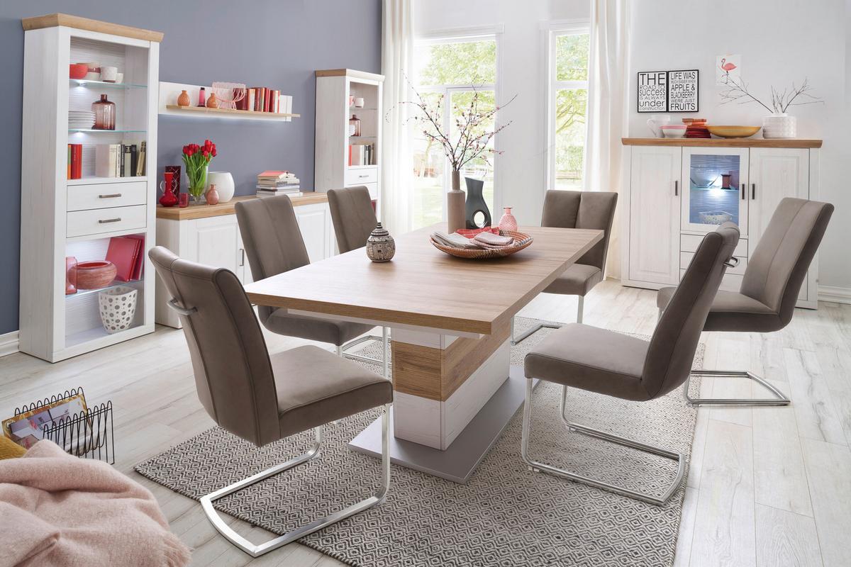 Esstisch Brixen 180-280x100 Cm Eiche/pinie Dekor - Eichefarben/Pinienfarben, LIFESTYLE, Holzwerkstoff (180-280/100/77cm) - Livetastic