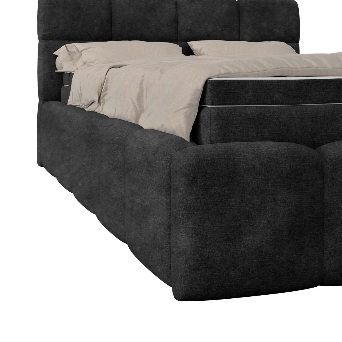 Polsterbett Noe Schwarz 140x200 cm - Schwarz, Trend, Textil/Metall (140/200cm)