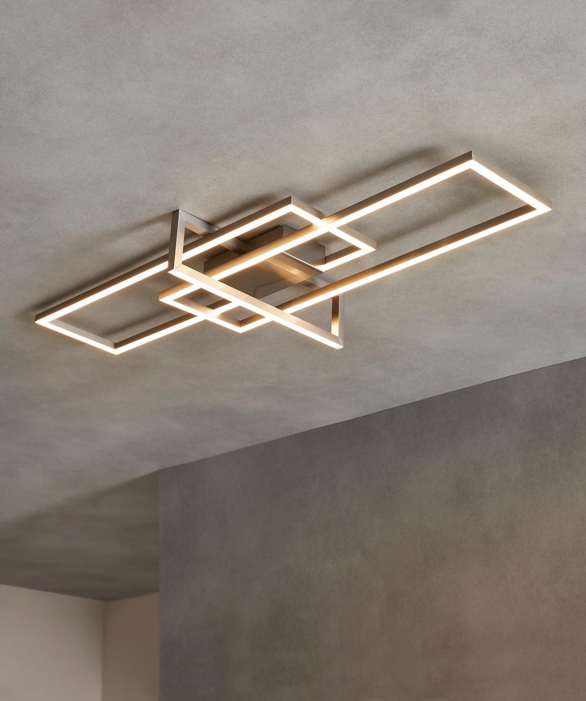 Led-deckenleuchte Salinas L: 100 Cm, Dimmbar - Nickelfarben, Design, Metall (100/11/40cm) - Trio Leuchten