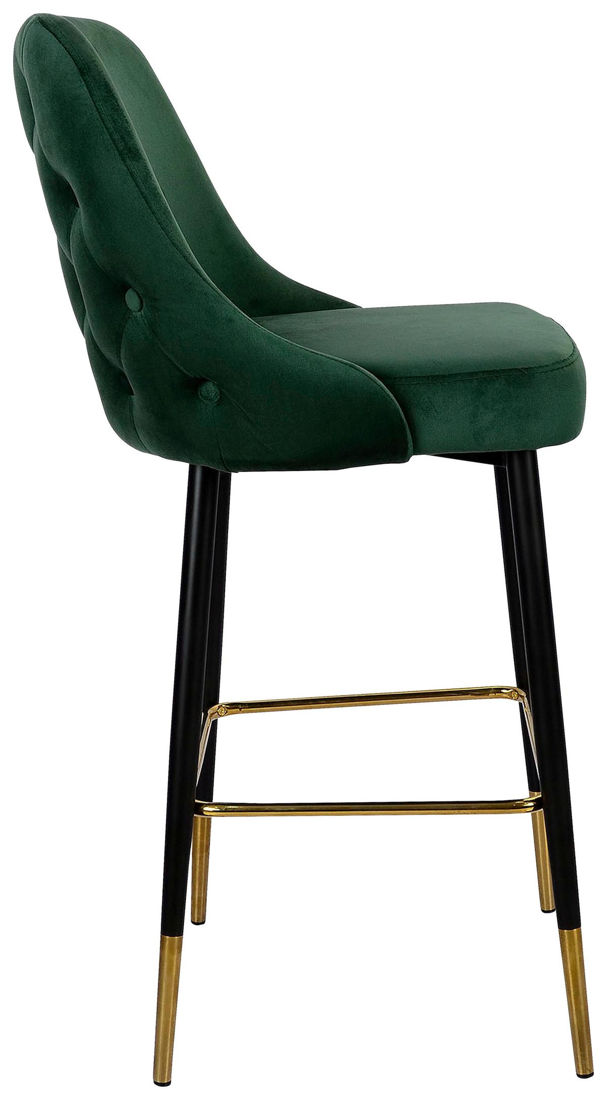 Barhocker Kzpjk-Tau Grün - Goldfarben/Schwarz, Design, Textil/Metall (53/110/57cm) - Kayoom