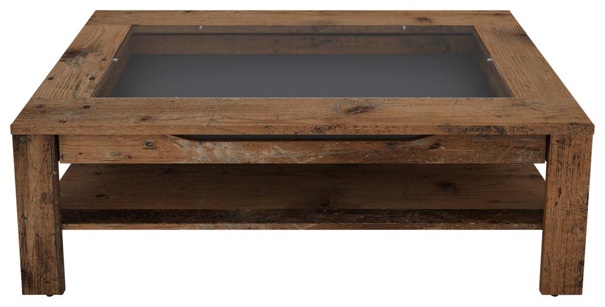 Couchtisch mit Glasplatte + Ablagefach Ralph Braun - Anthrazit/Braun, Basics, Glas/Holzwerkstoff (110/67/43cm) - MID.YOU