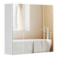 Spiegelschrank 3-Türig BxHxT: 60x55x15 cm Weiß - Weiß, Trend, Glas/Holzwerkstoff (60/55/15cm) - MID.YOU