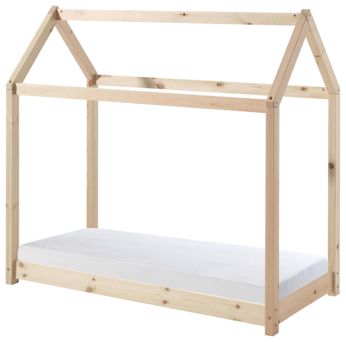 Hausbett Cabane 70x140 Cm Kiefer Echtholz - Naturfarben, Natur, Holz (70/140cm) - MID.YOU