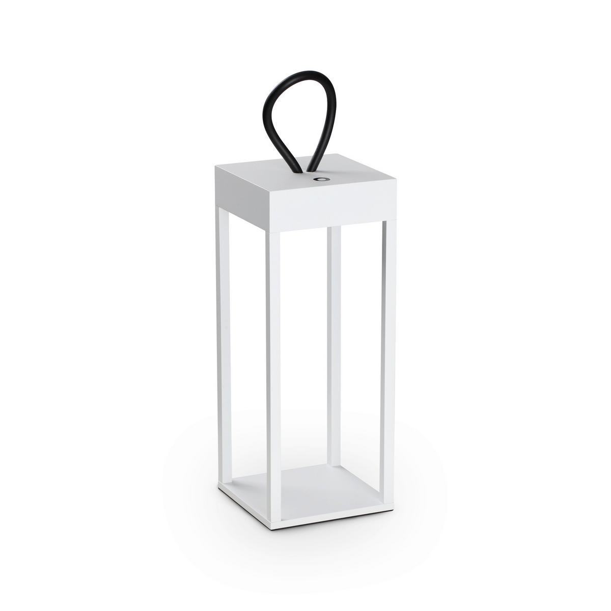 Akku-tischleuchte Bianco Weiß B: 12 Cm - Weiß, KONVENTIONELL, Metall (12/12/30cm) - Ideal Lux