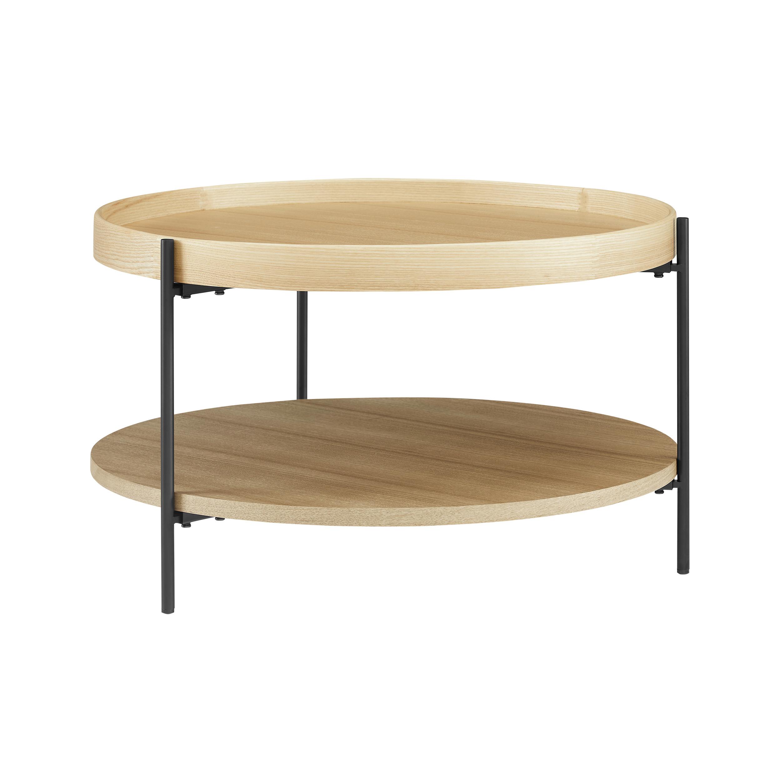 Couchtisch Eichefarben B: 69 Cm - Eichefarben/Schwarz, Design, Holzwerkstoff/Metall (69/69/39cm) - Livetastic