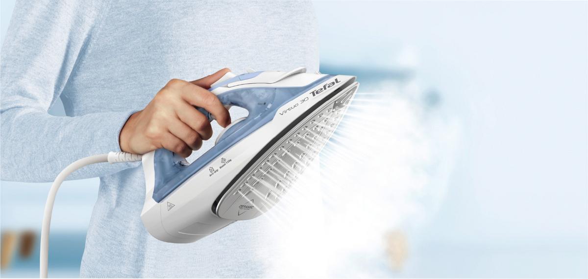 Dampfbügeleisen, 27g/Min Fv2c41 Virtuo 30 - Pastellblau, Basics, Kunststoff (30,6/13,4/17,8cm) - Tefal
